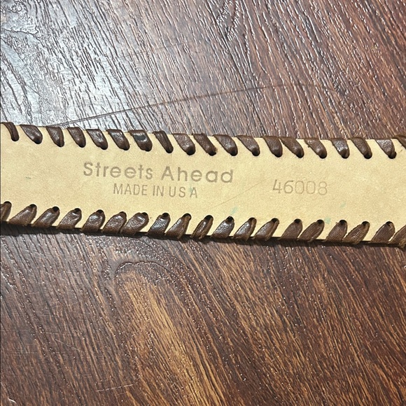 Streets Ahead Brown Leather Belt with Skull Accent